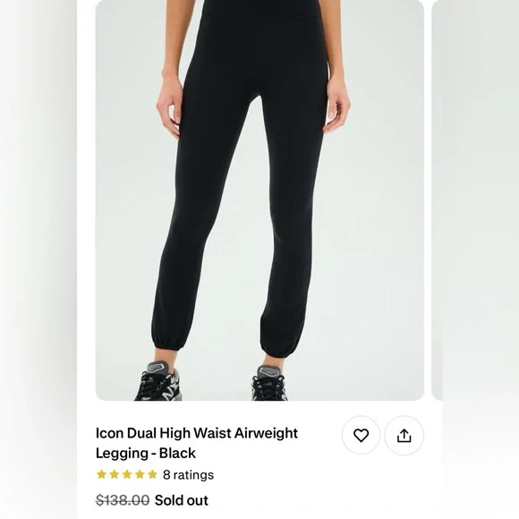 Splits59 Icon Dual High Waist Airweight Leggings in Black Small - Picture 6 of 12